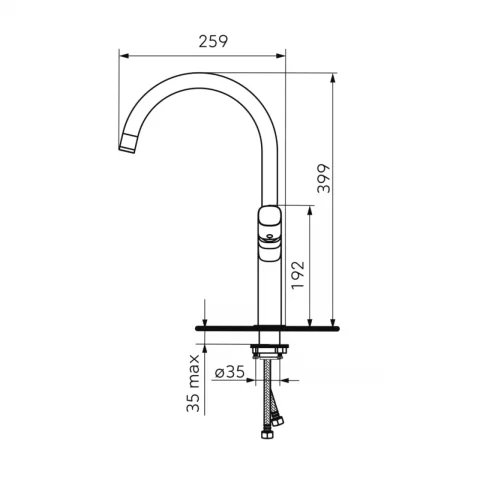 Baterie bucatarie FDesign Ardesia Meandro crom lucios monocomanda 