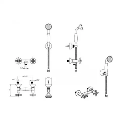 Set PROMO baterie dus FDesign Lacrima cu set de dus bronz periat