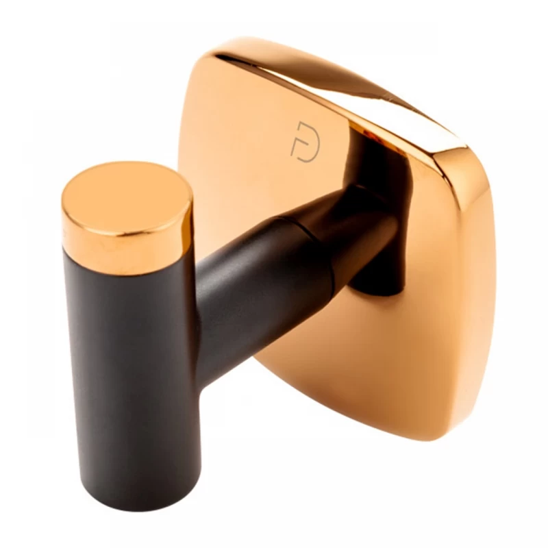 Cuier simplu FDesign Merida negru-rose gold