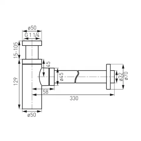 Sifon pentru lavoar FDesign Kleome cilindric crom lucios