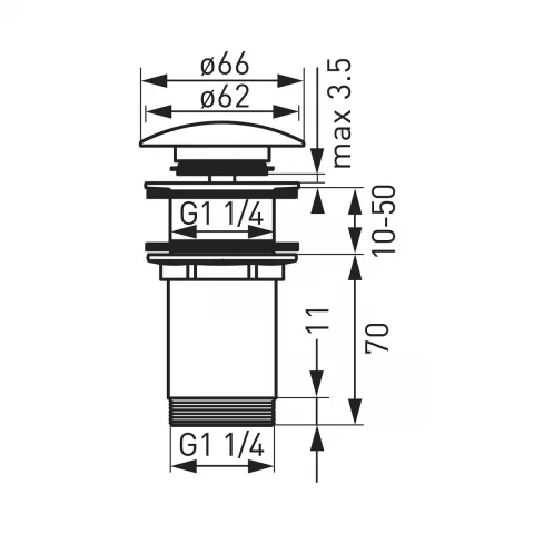Ventil lavoar Click-Clack FDesign Kleome fara preaplin negru mat 