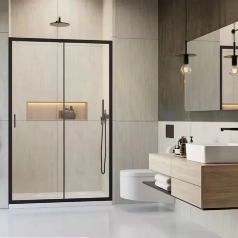 Usa de nisa culisanta Radaway Alienta DWJ negru mat 100x190 cm