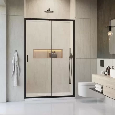 Usa de nisa culisanta Radaway Alienta DWJ negru mat 120x190 cm