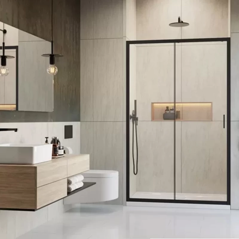 Usa de nisa culisanta Radaway Alienta DWJ negru mat 120x190 cm