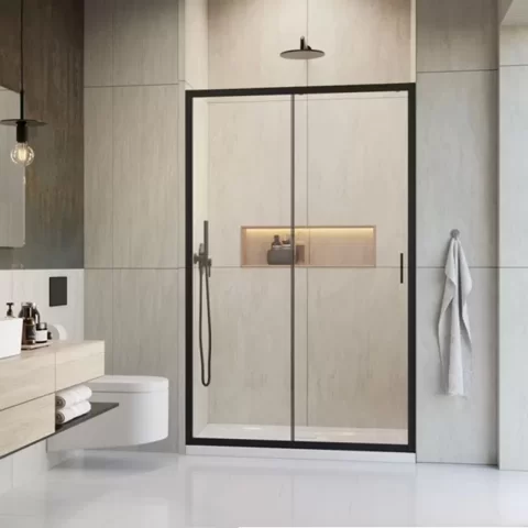 Usa de nisa culisanta Radaway Alienta DWJ negru mat 120x190 cm