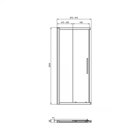 Usa cabina de dus culisanta Ideal Standard i.life argintiu 90 cm sticla 8 mm 