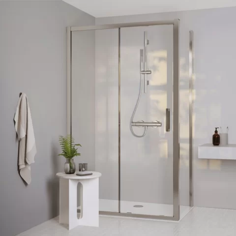 Perete lateral fix Ideal Standard Connect 2 sticla 6 cm crom lucios 80 cm