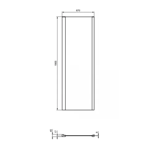 Perete fix Ideal Standard Connect 2 crom lucios 90 cm