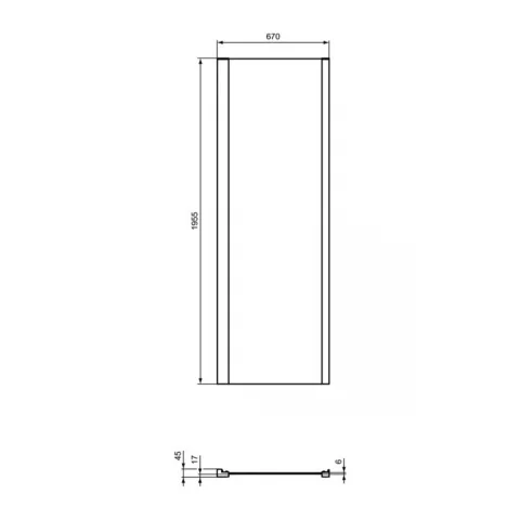 Perete lateral fix Ideal Standard Connect 2 sticla 6 cm crom lucios 80 cm