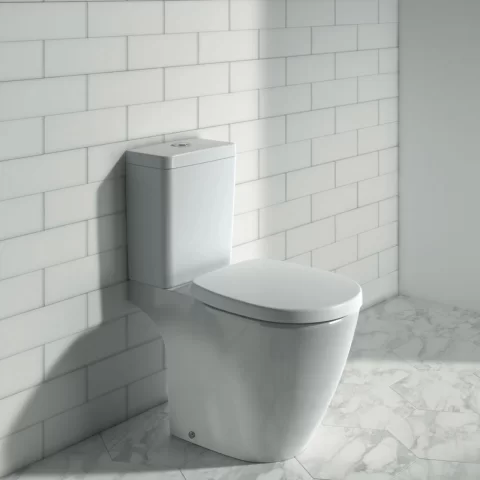 Set PROMO vas WC pe pardoseala Ideal Standard Connect Cube cu rezervor aparent si capac alb