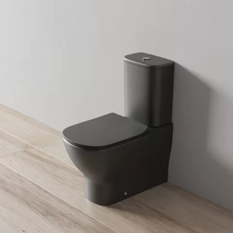 Set PROMO vas WC suspendat Ideal Standard Tesi Aquablade cu rezervor si capac negru