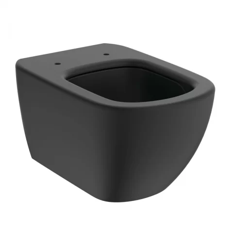 Set PROMO vas WC suspendat Ideal Standard Tesi Aquablade cu rezervor si capac negru