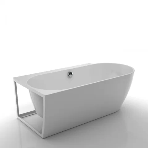 Cada freestanding Kreiner Ceylon 166x80 cm alb stanga