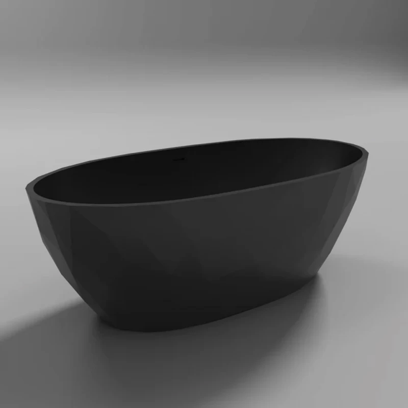 Cada freestanding Coloana Iolanda 170x75 cm acril negru