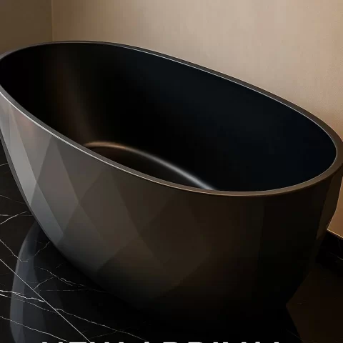 Cada freestanding Coloana Iolanda 170x75 cm acril negru