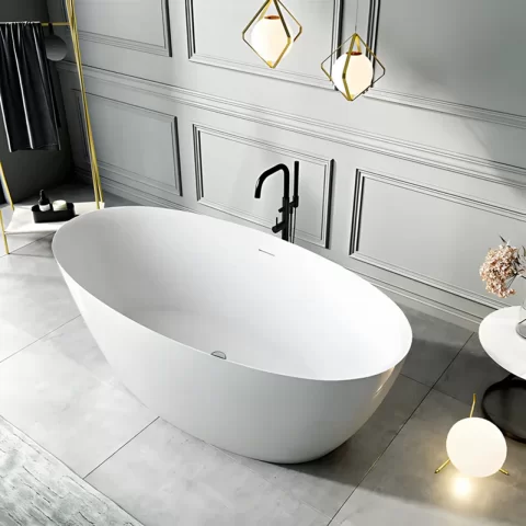 Cada freestanding Coloana Delia 170x78 cm acril alb