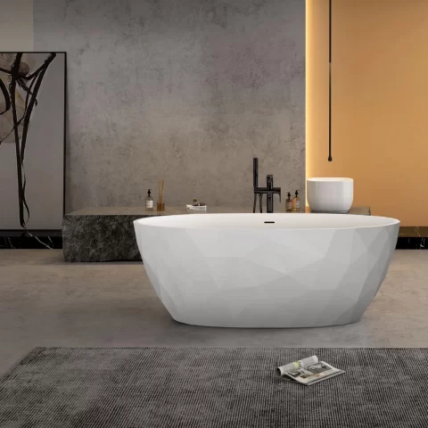 Cada freestanding Coloana Iolanda 170x75 cm acril alb