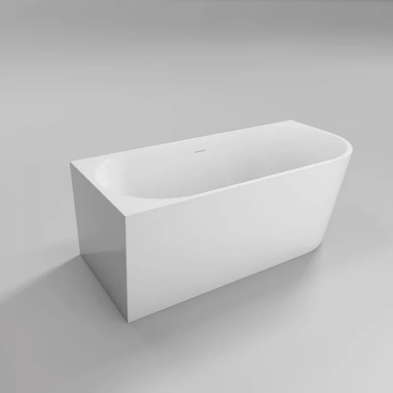 Cada freestanding Coloana Laguna 160x80 cm acril alb stanga