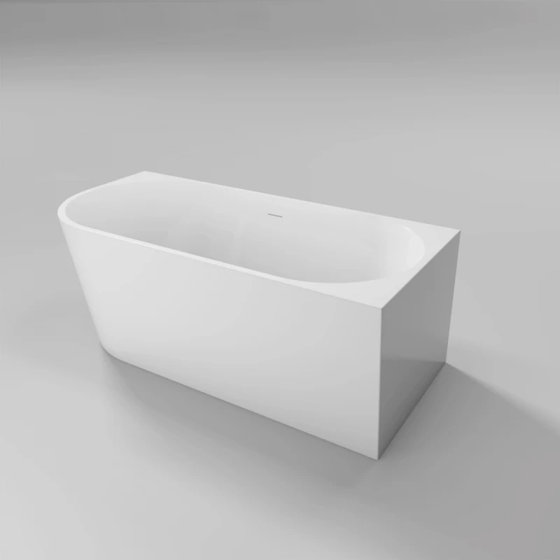 Cada freestanding Coloana Laguna 160x80 cm acril alb dreapta