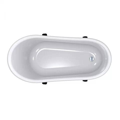 Cada freestanding compozit Coloana Mirabella 175x80.5 cm negru lucios