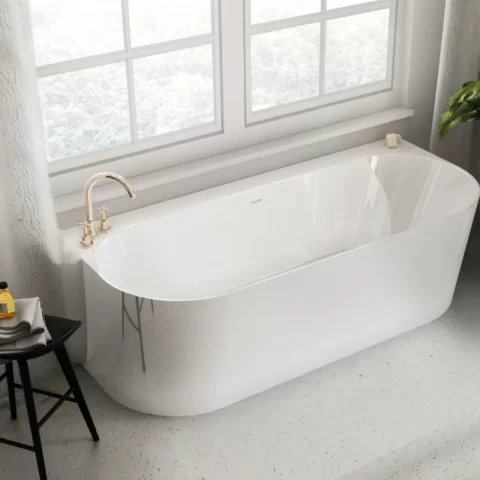 Cada freestanding compozit Coloana Bali 170x75 cm alb lucios