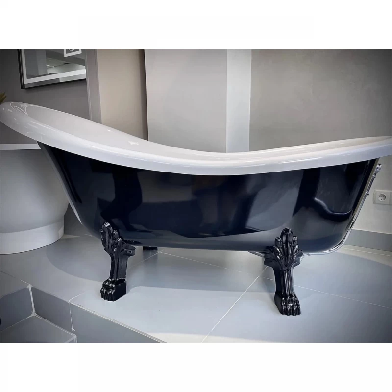 Cada freestanding compozit Coloana Mirabella 175x80.5 cm negru lucios