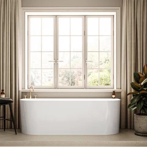 Cada freestanding compozit Coloana Bali 170x75 cm alb lucios