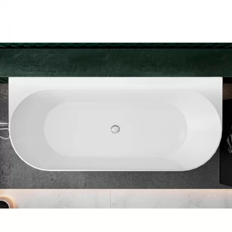 Cada freestanding compozit Coloana Bali 170x75 cm alb lucios