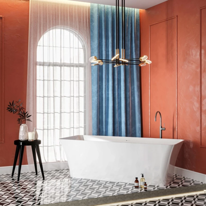 Cada freestanding compozit Coloana Bonita 180x75.5 cm alb mat