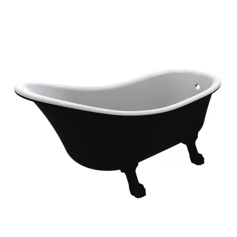 Cada freestanding compozit Coloana Mirabella 175x80.5 cm negru lucios