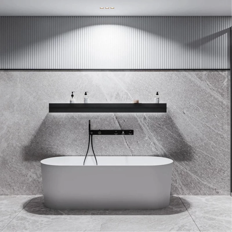 Cada freestanding compozit Coloana Providence 170x70 cm alb lucios