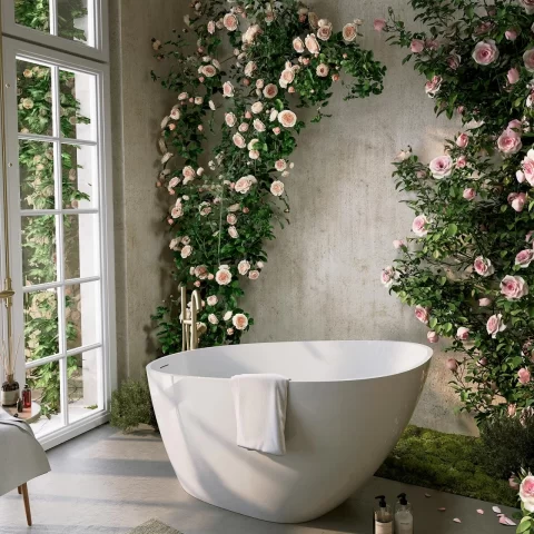 Cada freestanding compozit Coloana Valeria 140x74 cm alb lucios