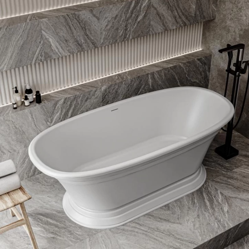 Cada freestanding compozit Coloana Anastasia 175x80 cm alb lucios