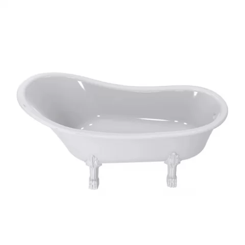 Cada freestanding compozit Coloana Mirabella 175x80.5 cm alb lucios