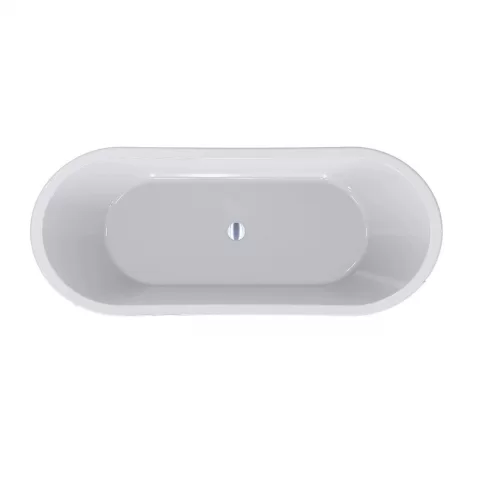 Cada freestanding compozit Coloana Charlotte 160.5x66 cm alb lucios