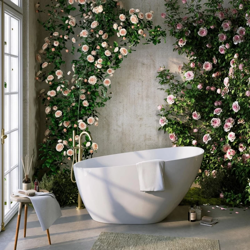 Cada freestanding compozit Coloana Valeria 140x74 cm alb mat