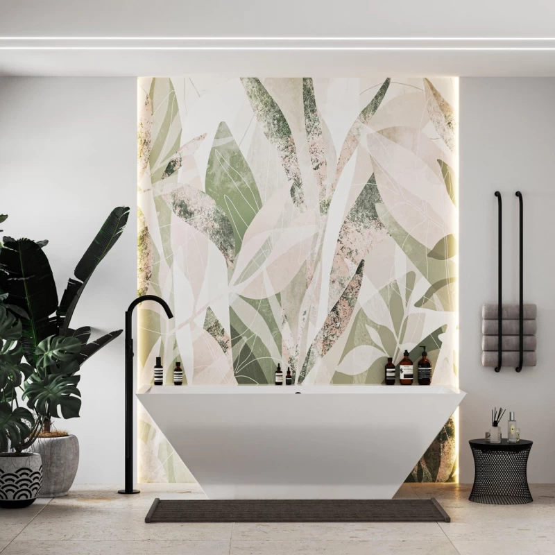 Cada freestanding compozit Coloana Temza 179.2x79.6 cm alb lucios