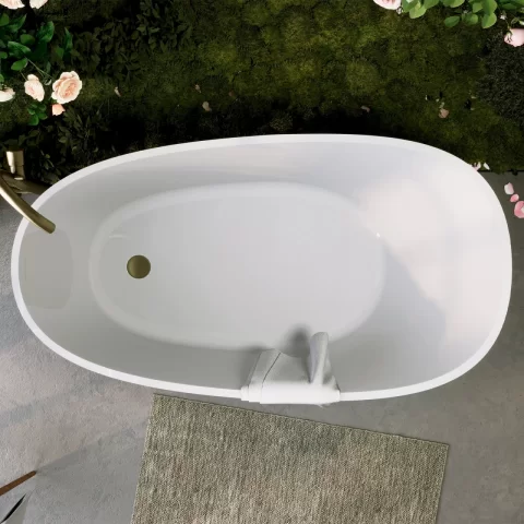 Cada freestanding compozit Coloana Valeria 140x74 cm alb mat