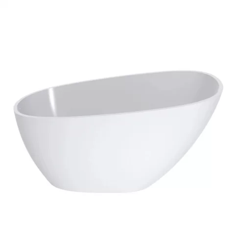 Cada freestanding compozit Coloana Valeria 140x74 cm alb lucios