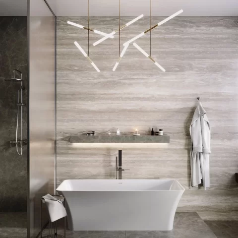 Cada freestanding compozit Coloana Bonita 180x75.5 cm alb mat