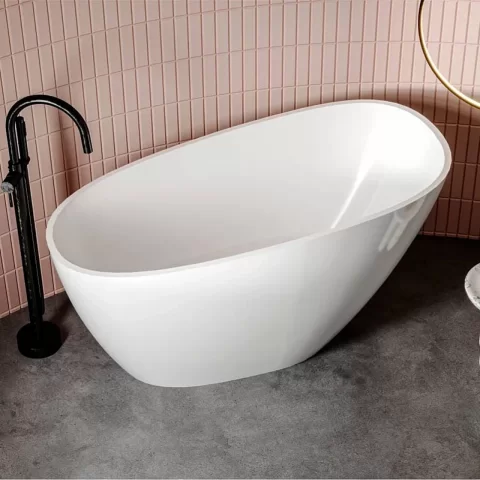 Cada freestanding compozit Coloana Valeria 140x74 cm alb mat