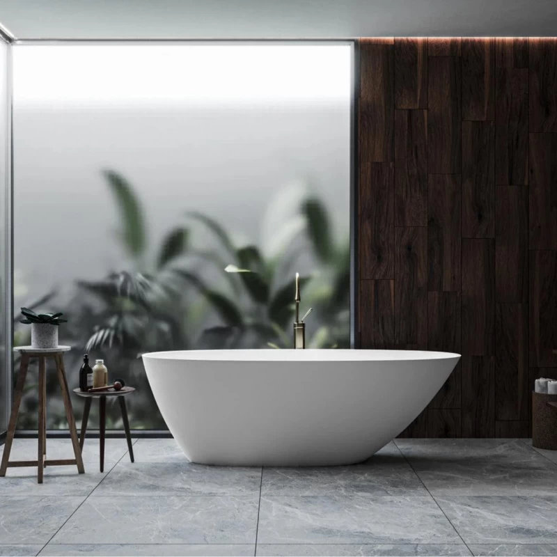 Cada freestanding compozit Coloana Melbourne 168.5x76 cm alb mat