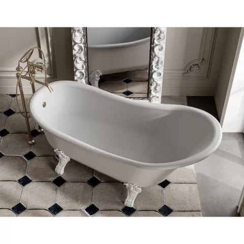 Cada freestanding compozit Coloana Mirabella 175x80.5 cm alb lucios