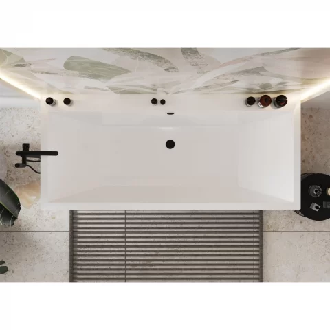 Cada freestanding compozit Coloana Temza 179.2x79.6 cm alb lucios