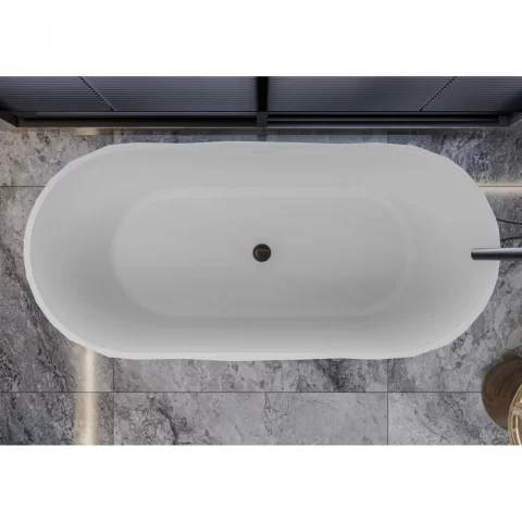 Cada freestanding compozit Coloana Sapfire 165x76 cm negru mat