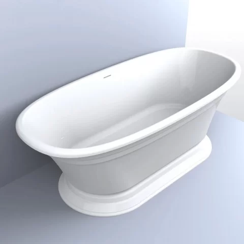 Cada freestanding compozit Coloana Anastasia 175x80 cm alb lucios