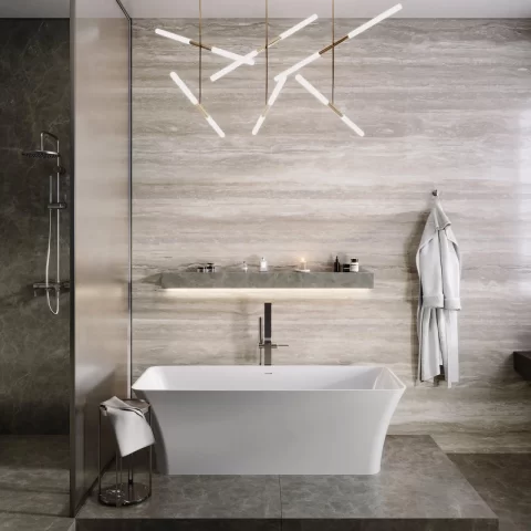 Cada freestanding compozit Coloana Bonita 180x75.5 cm alb lucios