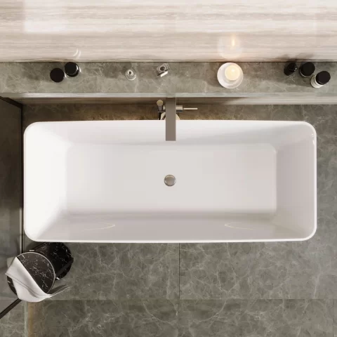 Cada freestanding compozit Coloana Bonita 180x75.5 cm alb lucios