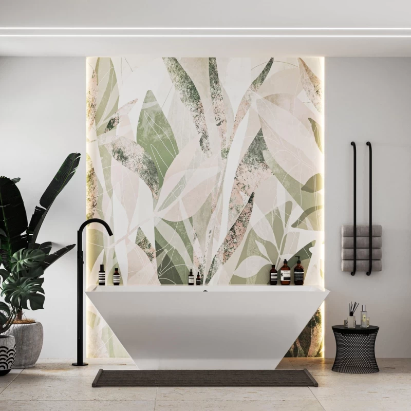 Cada freestanding compozit Coloana Temza 179.2x79.6 cm alb mat