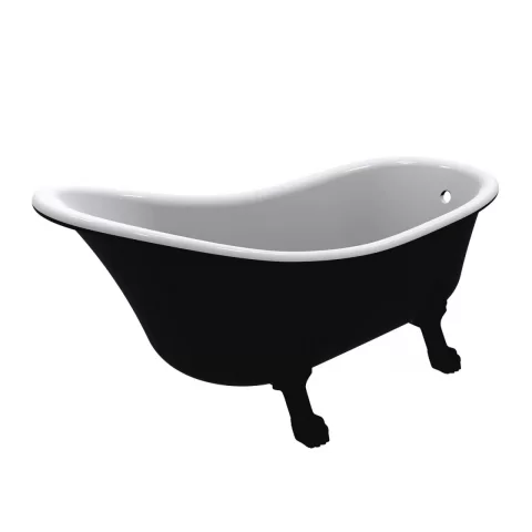 Cada freestanding compozit Coloana Mirabella 175x80.5 cm negru mat